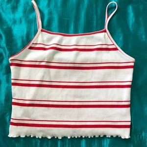 Red and white tank top size medium